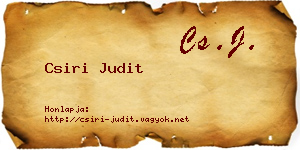 Csiri Judit névjegykártya